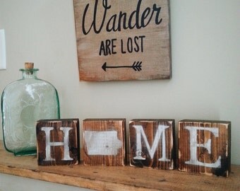Rustic Iowa Blocks, REVERSIBLE, Iowa Decor, Iowa Home, Iowa Love, Iowa Blocks, IA home, IA love, Iowa Sign, Rustic Decor, 3.5x14
