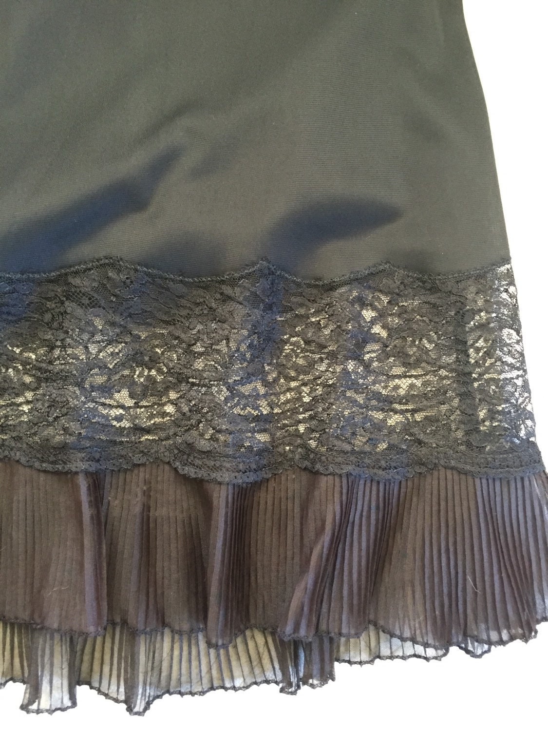 Lovely Black Vintage Half Slip with ruffles and lace