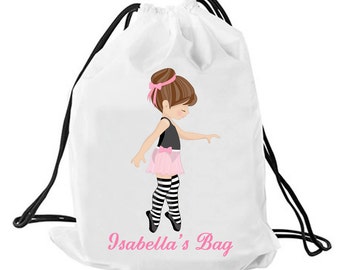 Personalized Ballet bag, Personalised drawstring bag, dance bag, swimming bag, school bag