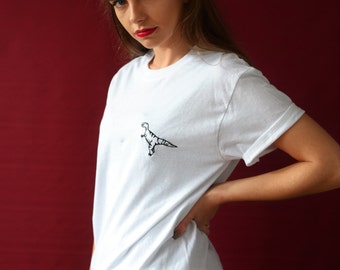 Embroidered dinosaur t-shirt