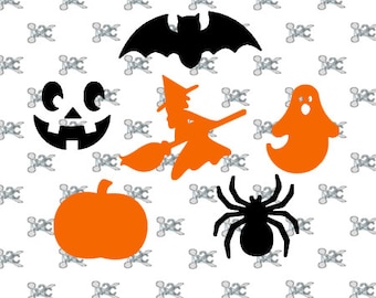 Halloween Svg digital cut file Bat , Ghost design , Pumpkin svg , Witch digital design , Pumpkin Face studio , Spider Svg Design