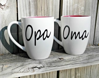 pregnancy reveal to grandparents, oma and opa, oma mug, oma gifts, grandparents mug, gift for grandmother, hanukkah gift, announcement
