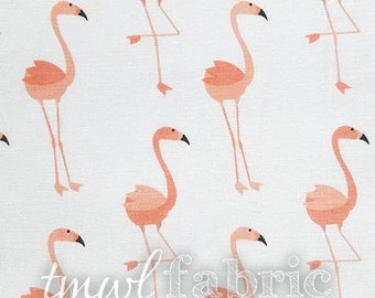 Woven Fabric - Brother Sister Designs Coral Flamingos - Fat Quarter Yard +