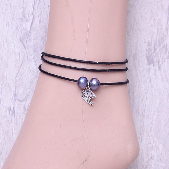 anklet braceletmother and daughter by WangDesignJewelry on Etsy