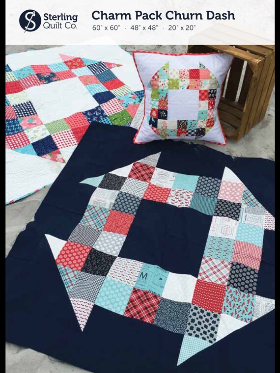 Download PDF Charm Pack Churn Dash Quilt Pattern