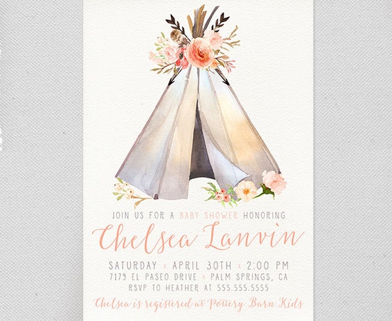 Teepee Baby Shower Invitations 4