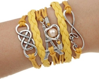 Yellow Eiffel Tower Bracelet