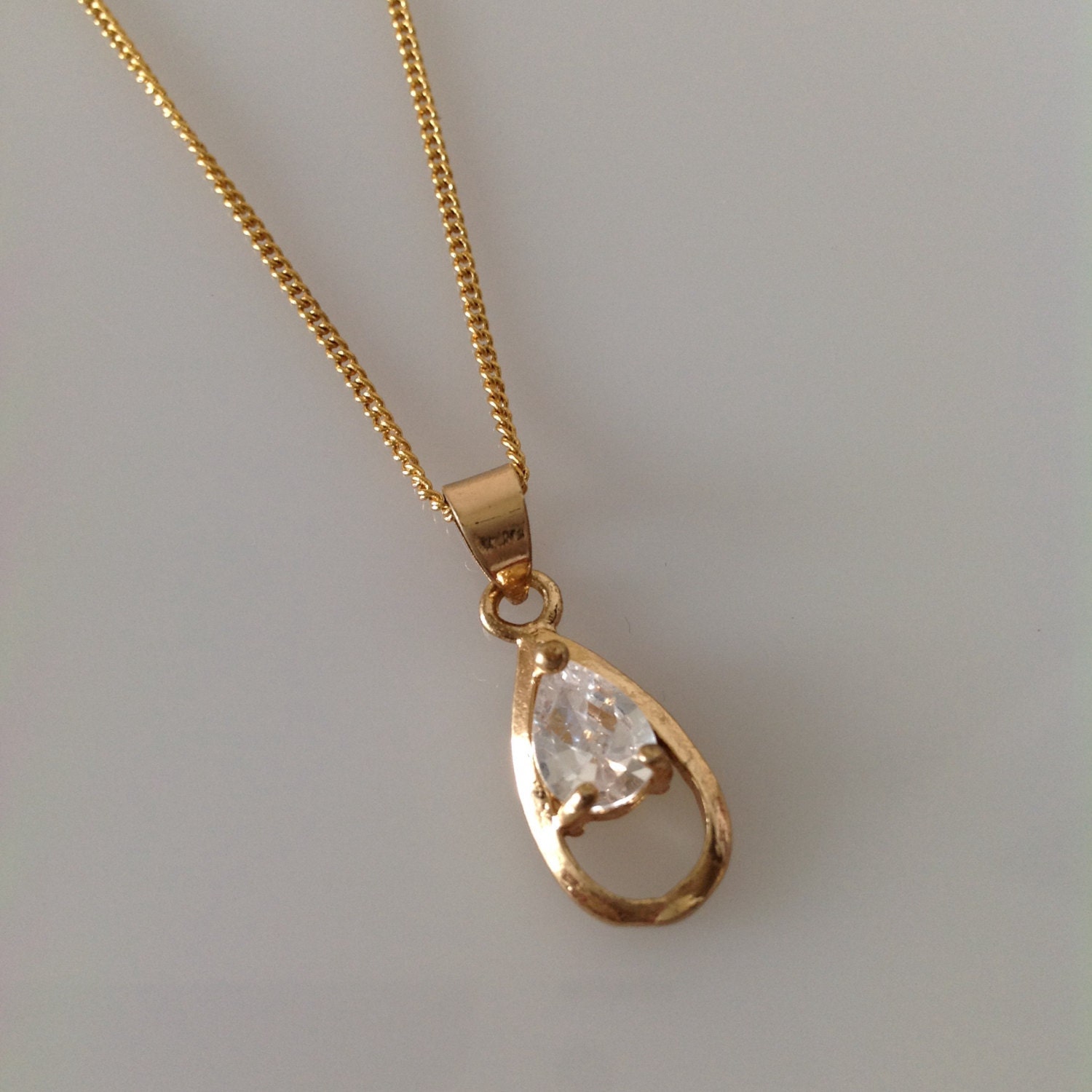 Gold necklace Crystal necklace gold jewelry necklace for