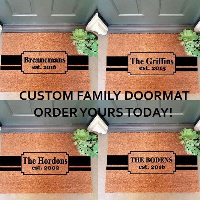 Handmade custom personalized door mats and by InspireLifeToday