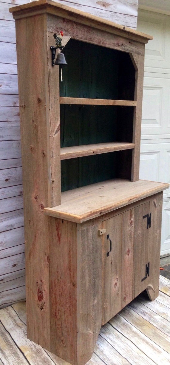 Items similar to Rustic Reclaimed Barn Wood Country Hutch - Weathered