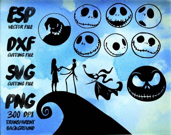Jack Skellington the nightmare before christmas Clipart , SVG Cutting , ESP Vectors files , T shirt , iron on , sticker ,Personal Use