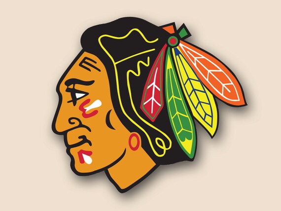 Chicago Blackhawks Set Of 2 Vinyl Cornhole Decal Logo Wall