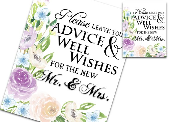Advice and Well Wishes for the Newlyweds by DesignsbyIan on Etsy