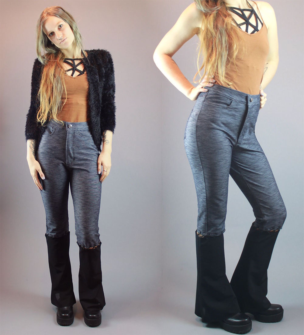 high waisted 70s flare jeans