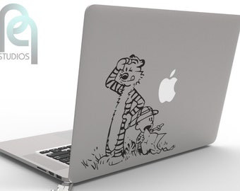 Calvin and Hobbes exploring - cute and creative High Quality matte vinyl macbook or laptop decal, sticker SKU - PPMD065