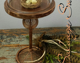 Dispay Cloche Rustic Copper Cake Stand Wood Display Dessert Dispay Cloche Rustic Copper Cake Stand Wood Display Dessert