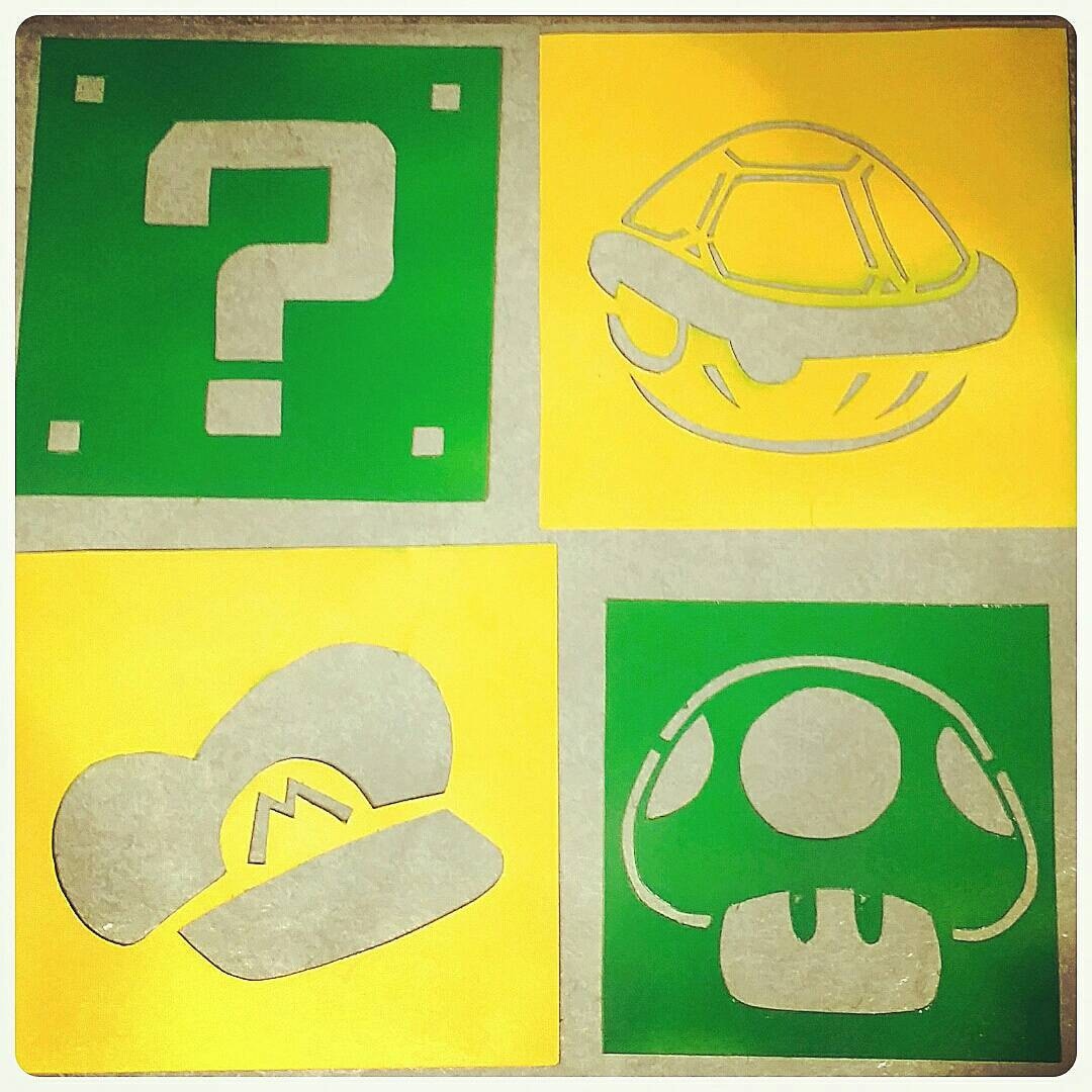 free shipping video game theme stencils nintendo theme