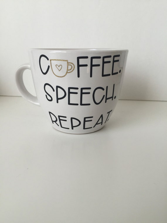 Items similar to Coffee. Speech. Repeat Mug on Etsy