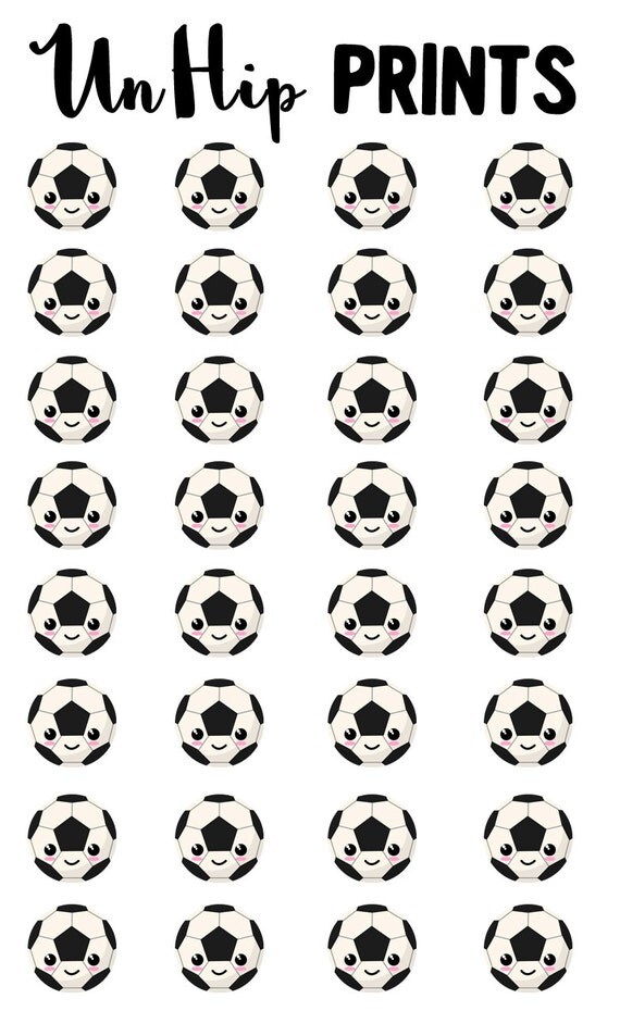 Sports Stickers Soccer Stickers Kawaii Sports by UnHipPrints | Free ...