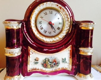 Vintage Porcelain Mantle Clock