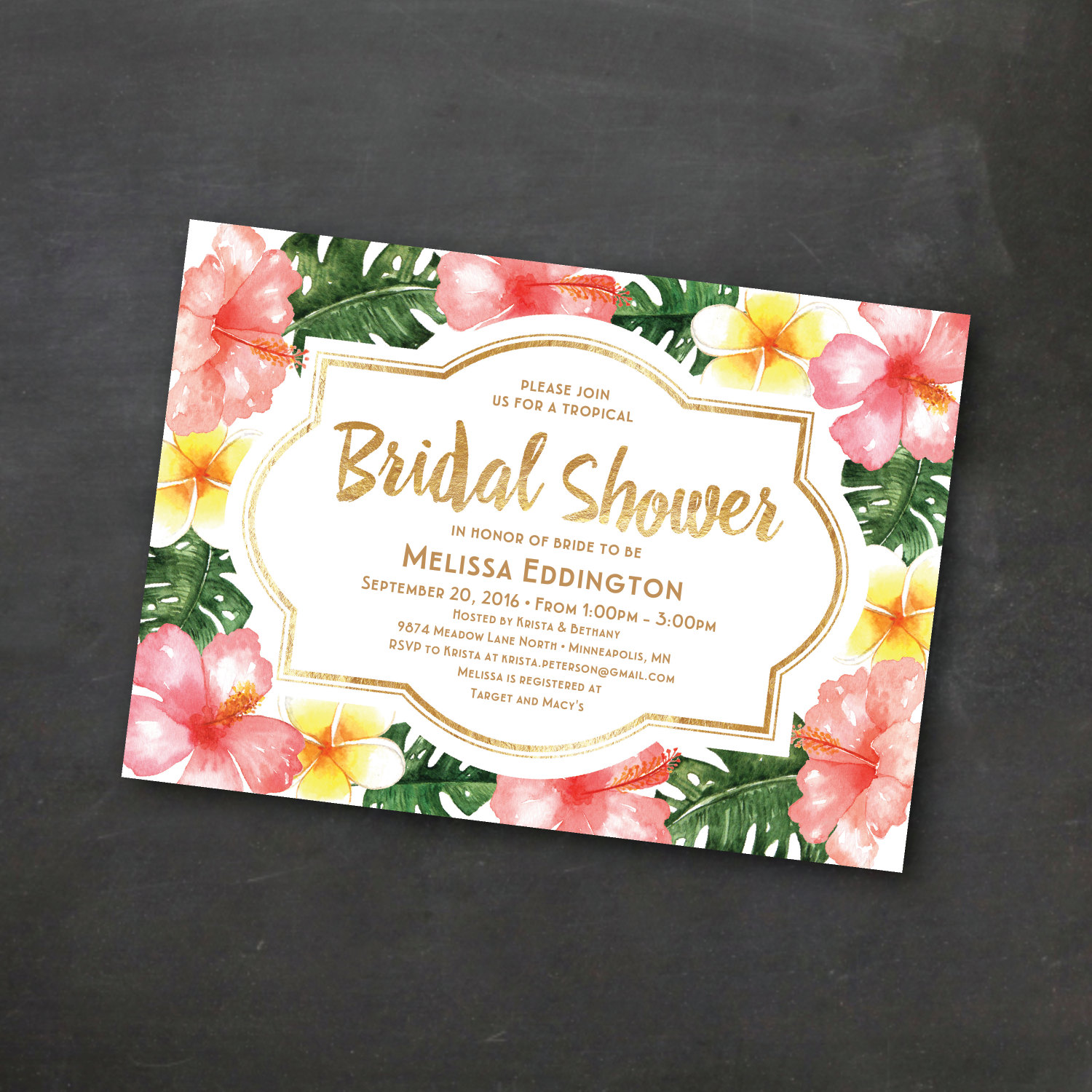 Luau Bridal Shower Invitations 8