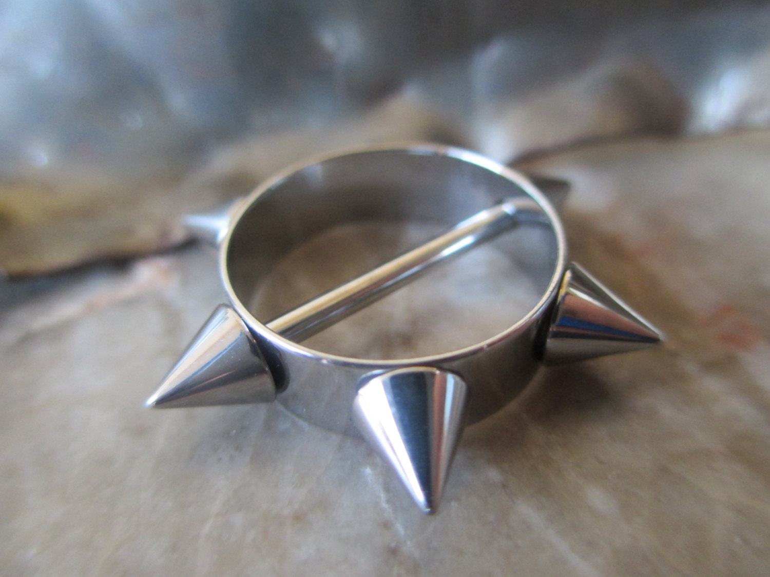 Short Spiked Nipple Piercing Shield 14G 1.6mm by ThePiercingGuy