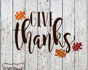 Give thanks svg, Pumpkin svg, 1 svg file, fall svg, fall leaves svg, monogram svg, svgcut file
