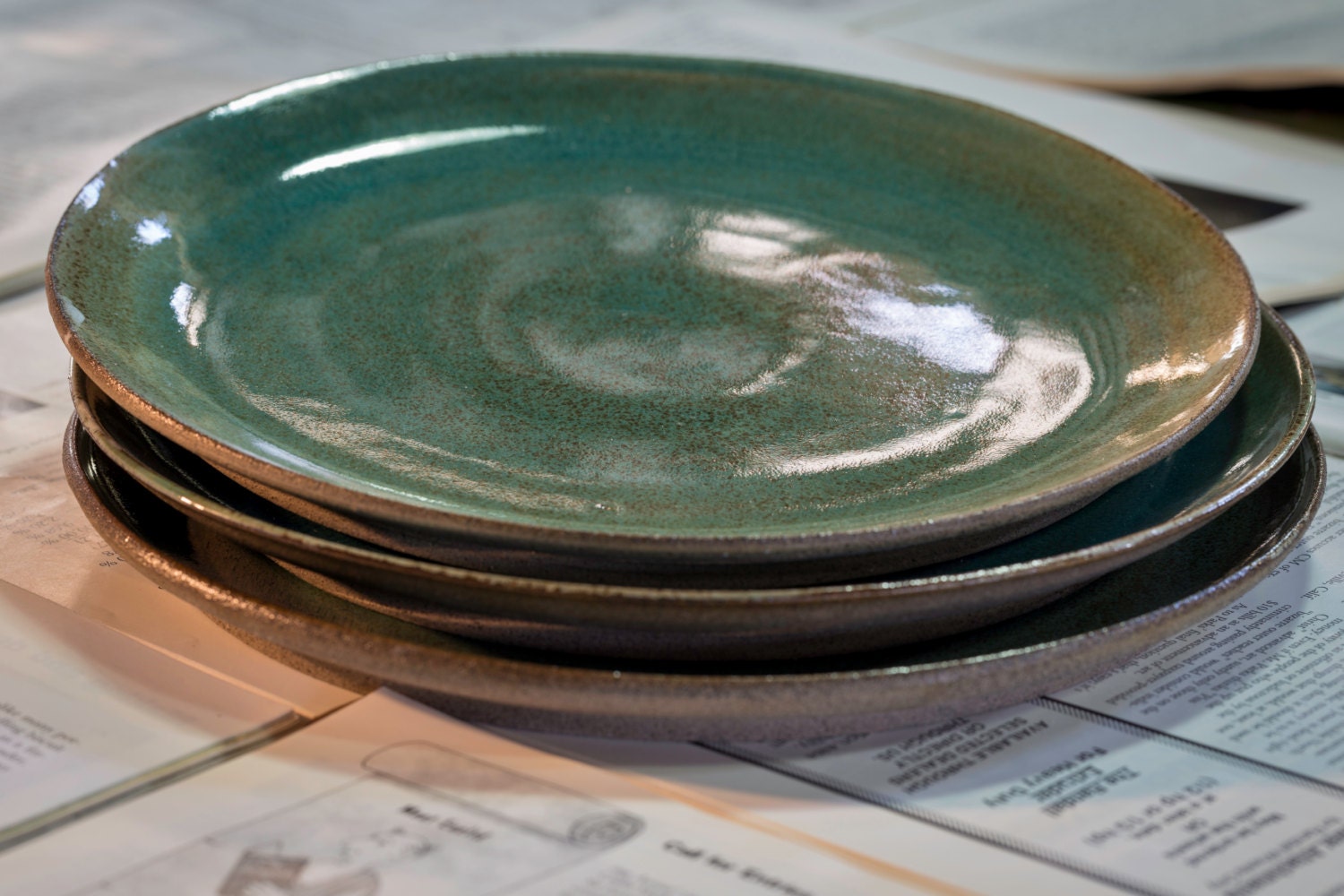 Turquoise plate unique plate serving platespottery