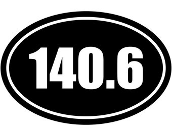 140.6 Miles Ironman Triathlon Euro Oval V#1 Decal Sticker Car Truck Window Laptop Die Cut Vinyl Select Color/Size