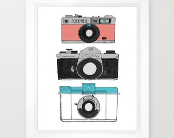 Vintage Cameras Digital Clip Art Retro Camera Photography