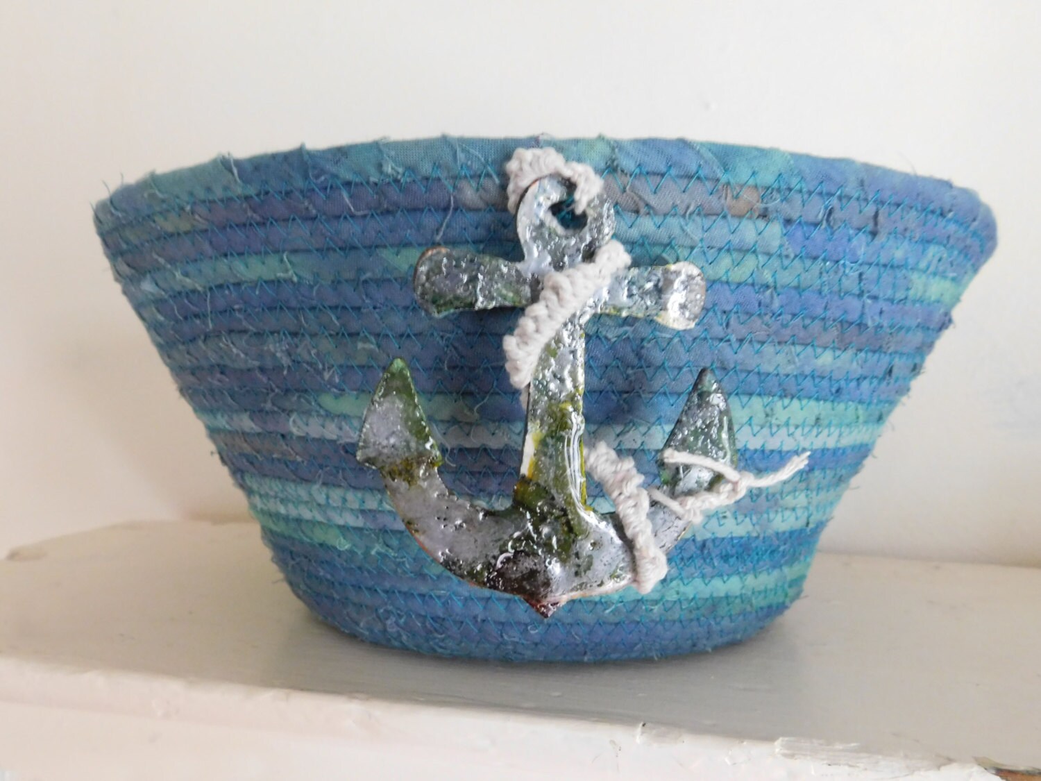 Anchor Coiled Rope Basket Nautical Decor Anchor Basket