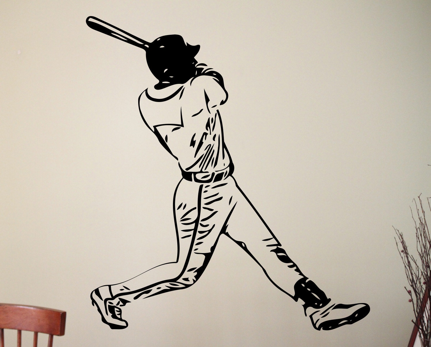 Baseball Player Wall Decal Vinyl Sticker Home Interior