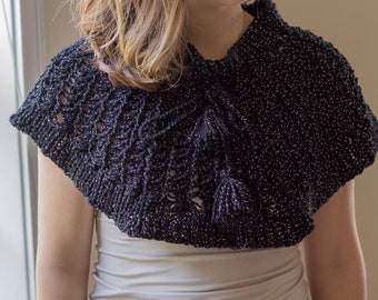 black knitted shawl