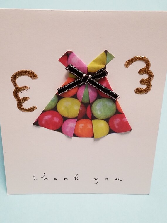 Thank you Cards Handmade Cards Origami Card Origami Dress