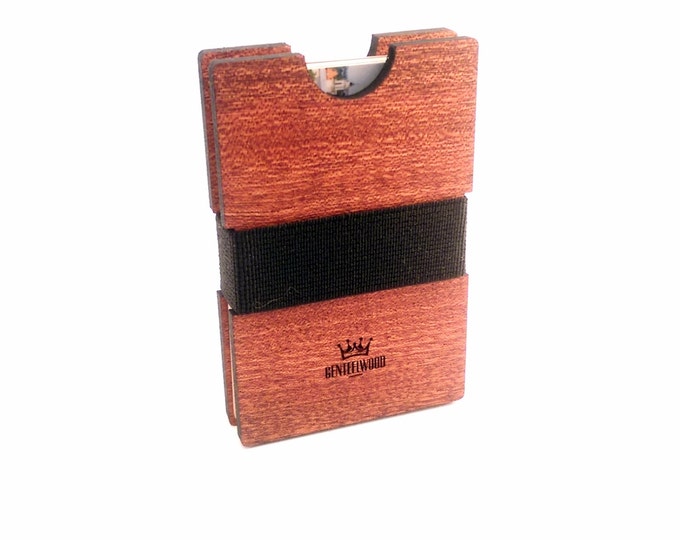 Sapeli Handmade Wood Wallet - Slim wooden wallet - credit card wallet - GenteelWood wallet - Minimalistic wallet - Valentines gift