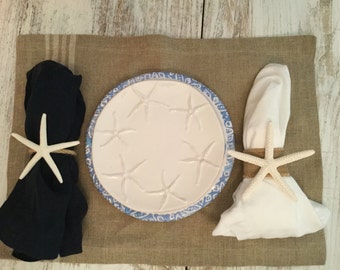 Coastal, Beach Starfish or Sand Dollar Napkin Rings