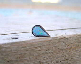 Tragus Earring ,Opal Drop Cartilage Earring , Helix Earring , Opal 16ga Stud , Helix Piercing , Single
