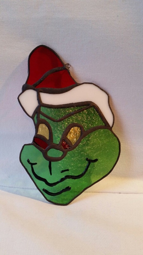 Stained Glass Dr Seuss Grinch tree ornament
