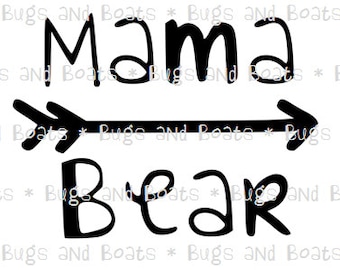Mama Bear with arrow SVG and DXF files