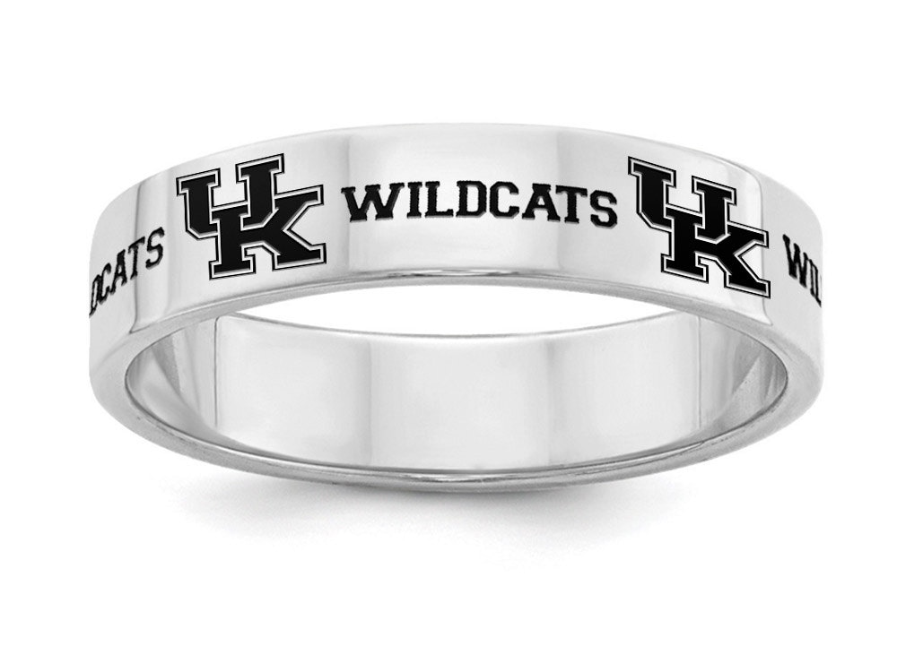 Kentucky Wildcats UK Ring Sterling Silver Stainless Steel