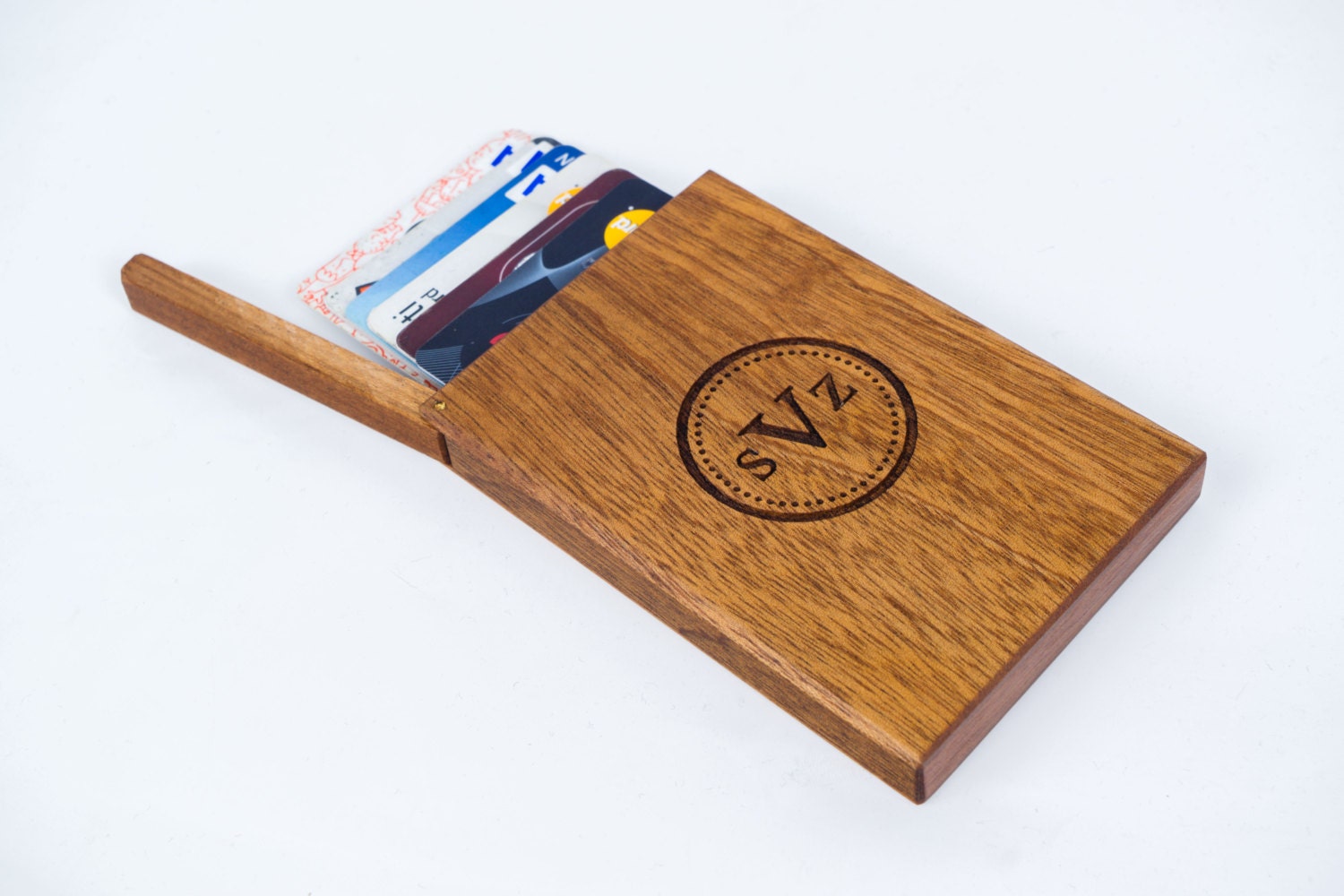 Personalized Business Card Holder Monogrammed Wooden Wallet