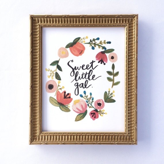 Girl Nursery Art Girl Nursery Decor Nursery Wall by HappyHartCo