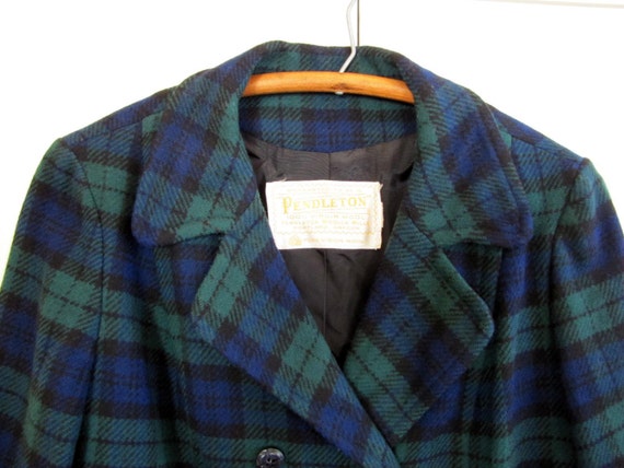 1960'S Pendleton Blackwatch Plaid Wool Women's Jacket