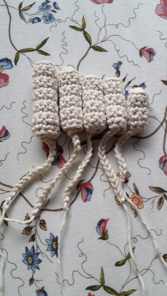 Reuseable Crochet Tampon set x 5 unbleached organic 100