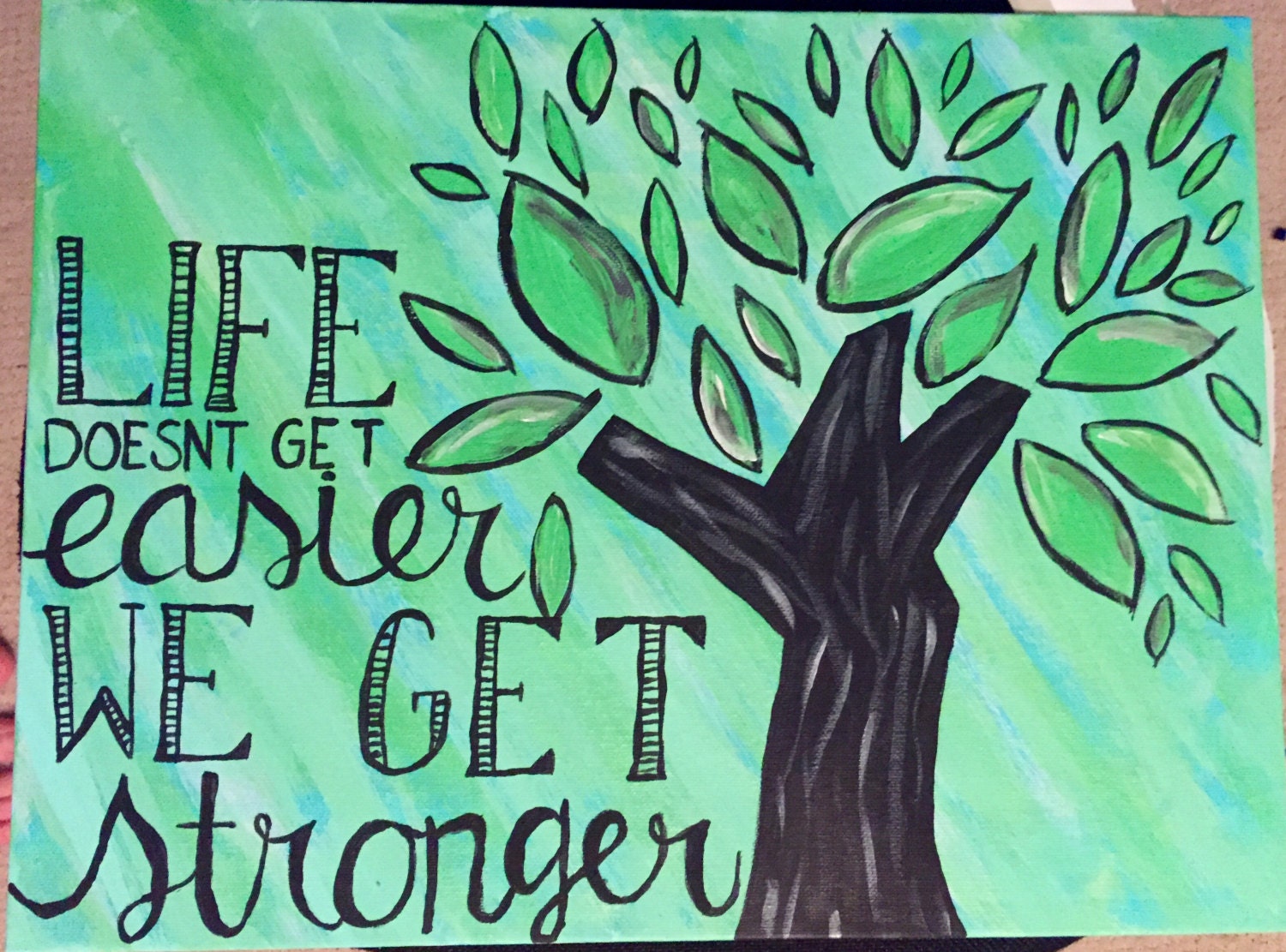 We Get Stronger Tree Hand Painted Canvas Wall Art by jocelynspired