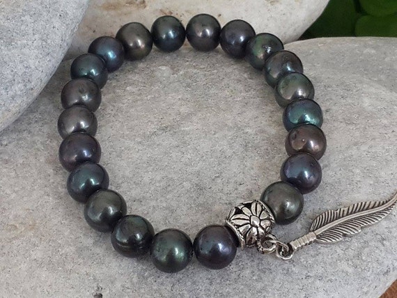 Items similar to Men's Black Pearl Jewelry, Ocean Inspired Natural