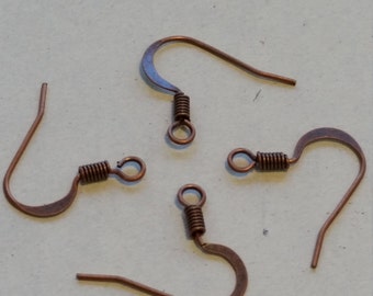 Red Copper Brass Earring Hooks