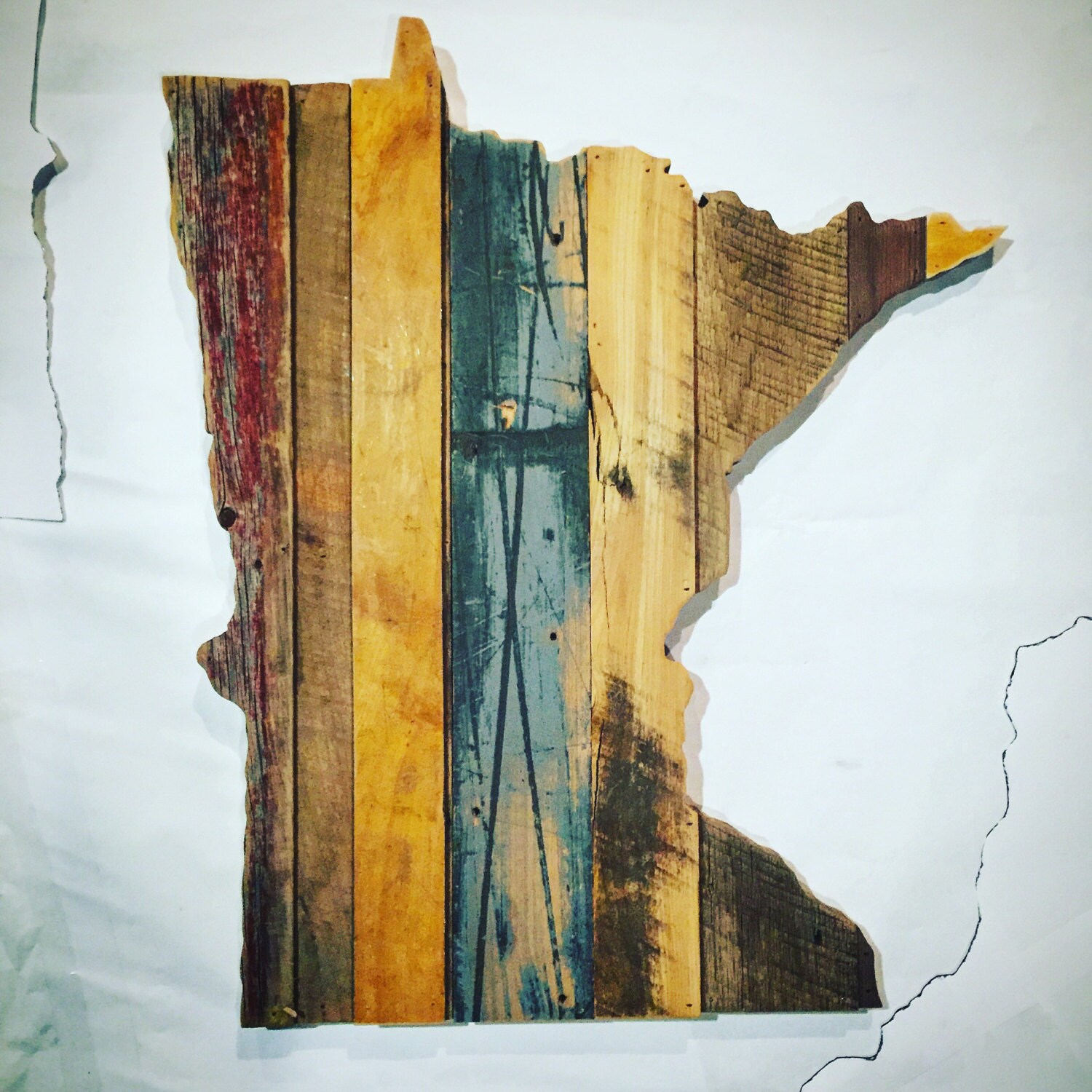 24 Minnesota Reclaimed Wood Cutout Wall Art