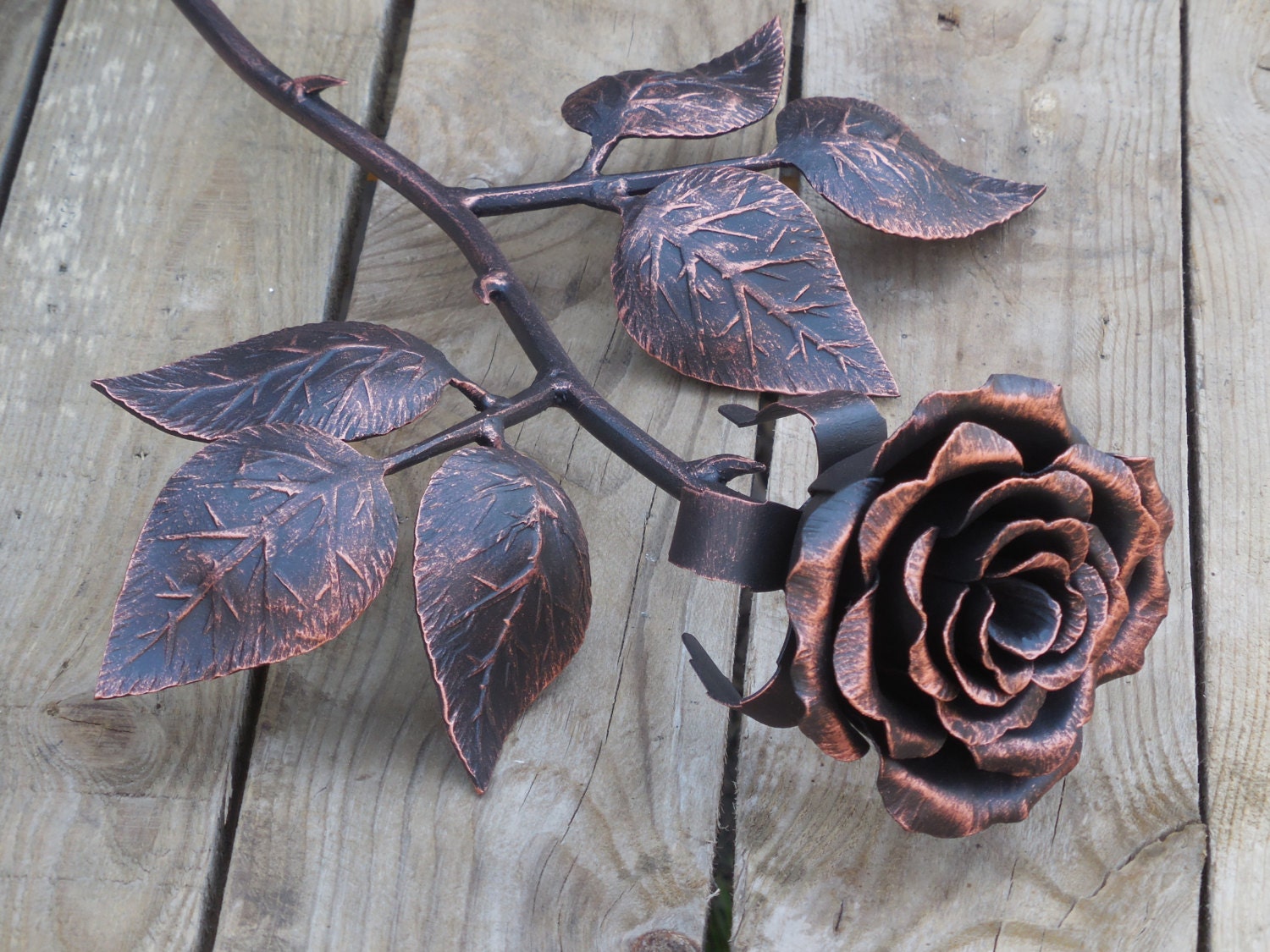 Hand Forged Metal Rose Steel Rose Iron Flower Metal