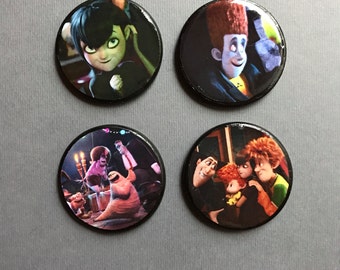 Hotel Transylvania Magnets Pins Buttons Adam Sandler Halloween Cartoon Movie Dracula and Mavis Selena Gomez Gifts Under 20 Gifts for Kids